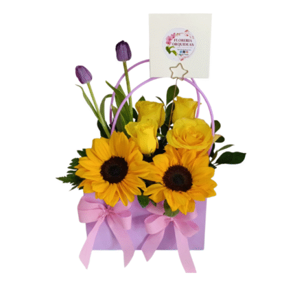 Tulipanes con girasoles